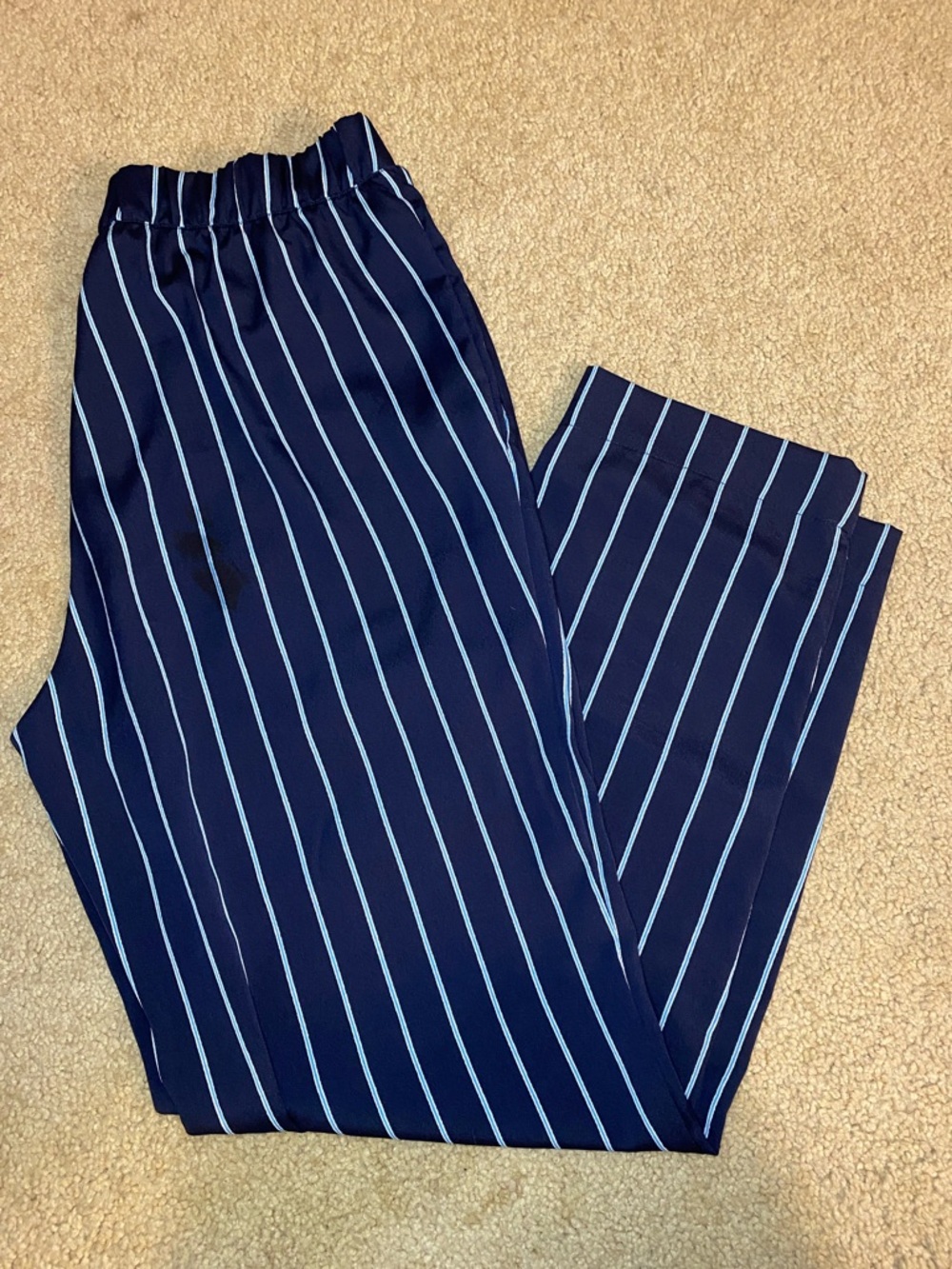 Navy Blue Stripe Women’s Casual Trousers